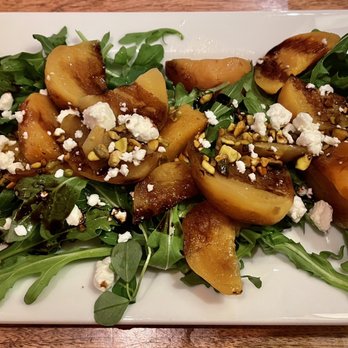 Seasons 52 - Warm Honey-Roasted Golden Beets and Goat Cheese - with pistachios and balsamic - 6/10 - New American Near Me - Jacksonville, Florida Seasons 52 - Warm Honey-Roasted Golden Beets and Goat Cheese - with pistachios and balsamic - 6/10 - New American Near Me - Jacksonville, Florida