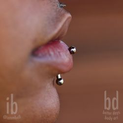Better Days Body Art - Fresh Vertical Labret Piercing by Ian!