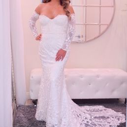 This dress was huge and long. She made it into a size 6 practically.