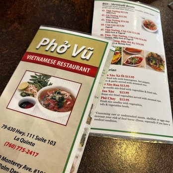 Pho Vu - Menus - Vietnamese Near Me - La Quinta, California Pho Vu - Menus - Vietnamese Near Me - La Quinta, California