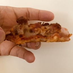 Thin crust meat lovers... there is a full layer of pepperoni on the bottom!