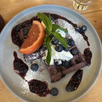 Sweet Maple - Blueberry Moffle - Breakfast & Brunch Near Me - Palo Alto, California Sweet Maple - Blueberry Moffle - Breakfast & Brunch Near Me - Palo Alto, California