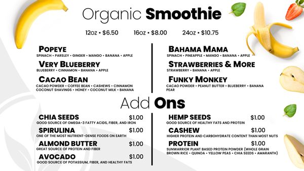 Menu photo 5 Roots Juice Bar Redding, CA Menu photo 5 Roots Juice Bar Redding, CA