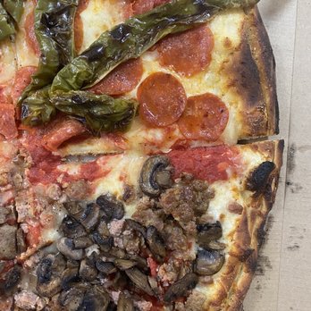 Anthony's Coal Fired Pizza & Wings - 1/2 Peppers n Pepperoni, 1/2 Sausage n Shrooms - Pizza Near Me - Boca Raton, Florida Anthony's Coal Fired Pizza & Wings - 1/2 Peppers n Pepperoni, 1/2 Sausage n Shrooms - Pizza Near Me - Boca Raton, Florida