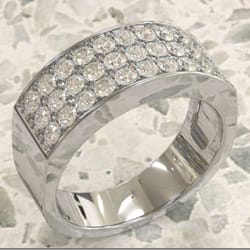 Buchards Jewelers - Diamond Bead Set Band set in 14kt White Gold.