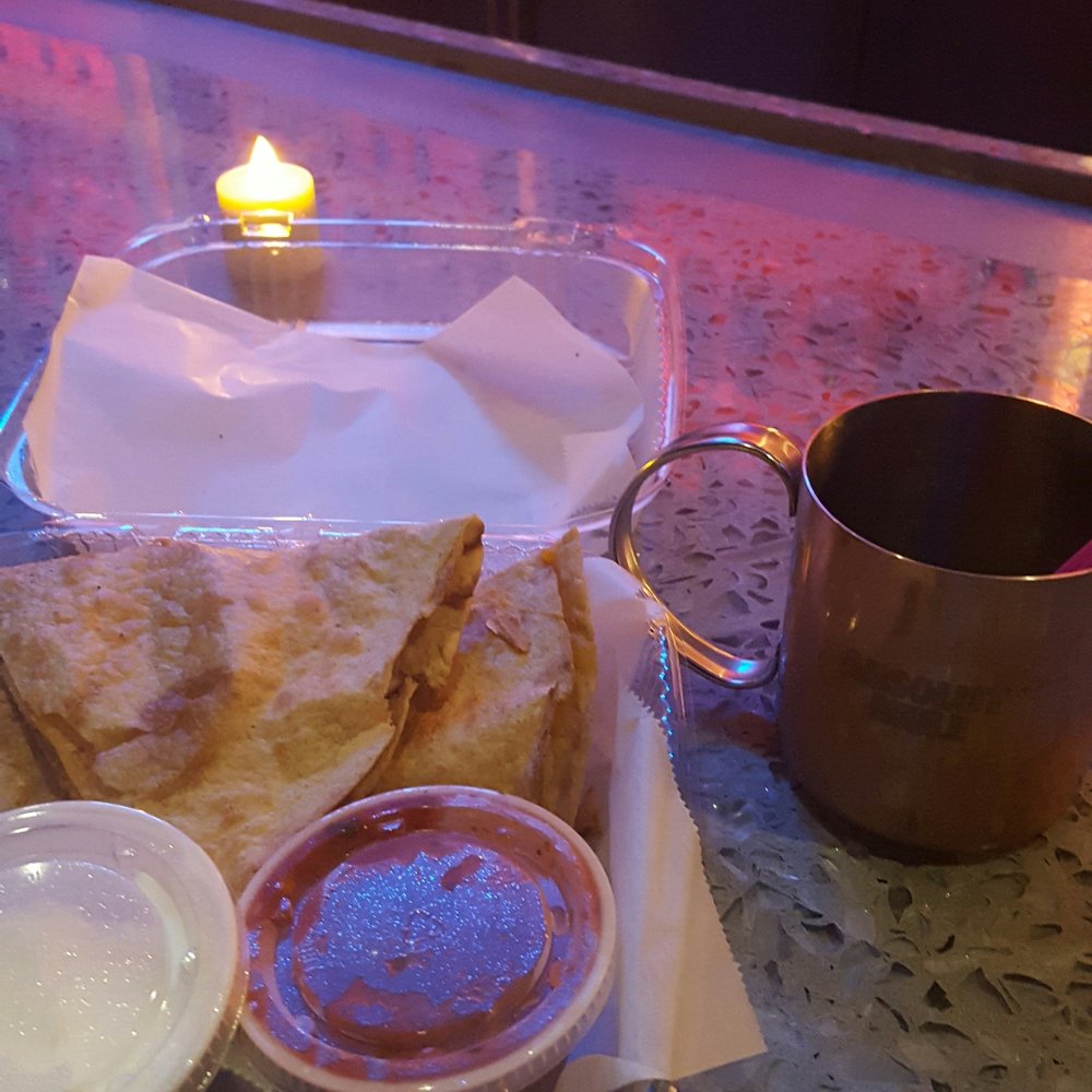 Quesadilla and mule mug for spiced and stormy Quesadilla and mule mug for spiced and stormy