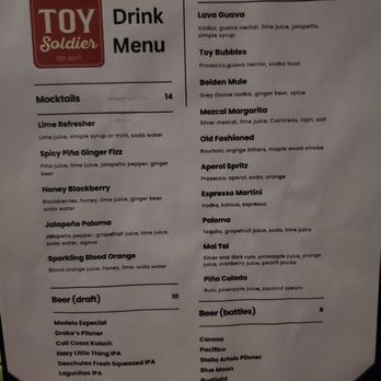 Toy Soldier - Menu - New American Near Me - San Francisco, California Toy Soldier - Menu - New American Near Me - San Francisco, California
