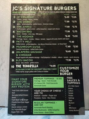 Menu photo 3 JC's Burger Bar Mesquite, TX
