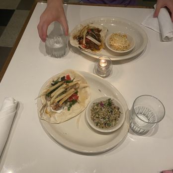 Tasty Town - Braised Lamb Pita with side of Mac & Cheese (top) Chicken Pita with side of Freekeh Tabbouleh (bottom) - Greek Near Me - Birmingham, Alabama Tasty Town - Braised Lamb Pita with side of Mac & Cheese (top) Chicken Pita with side of Freekeh Tabbouleh (bottom) - Greek Near Me - Birmingham, Alabama