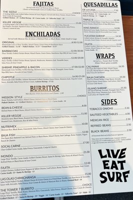 Menu photo 2 K38 Baja Grill Independence Wilmington, NC Menu photo 2 K38 Baja Grill Independence Wilmington, NC