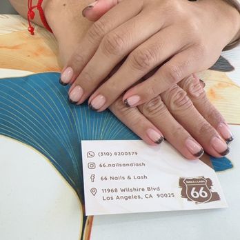 66 Nails and Lash - Halloween Mani , black frenchtips! - Nail Salons Near Me - Los Angeles, California