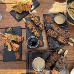 Yakitori (Salmon, Beef, Negima)
