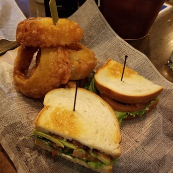 Barrelhouse 101 - BLTA with onion rings - American Near Me - Ventura, California Barrelhouse 101 - BLTA with onion rings - American Near Me - Ventura, California