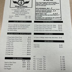 Wings-N-Things - Current menu as of 9-4-2022