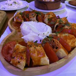 Memed Ocakbaşı - Beyti kabob with yoghurt dip.