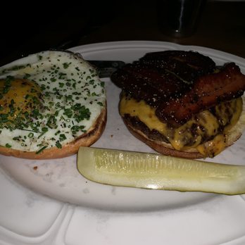 Au Cheval - Single Cheeseburger with egg and bacon ~$18 - Bars Near Me - Chicago, Illinois Au Cheval - Single Cheeseburger with egg and bacon ~$18 - Bars Near Me - Chicago, Illinois