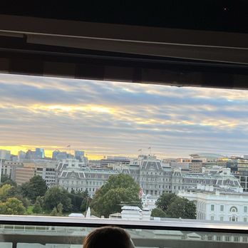 VUE Rooftop - Panoramic view of Washington, DC from a rooftop, showing the White House, Capitol, and city skyline at sunset. - New American Near Me - Washington, DC, District of Columbia