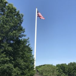View of fire station flag