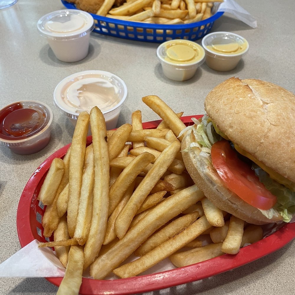 Kids burger and chicken fingers