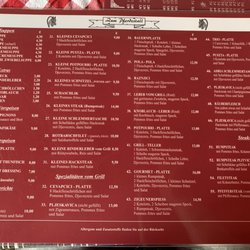 Gaststätte Zum Pferdestall - Speisekarte