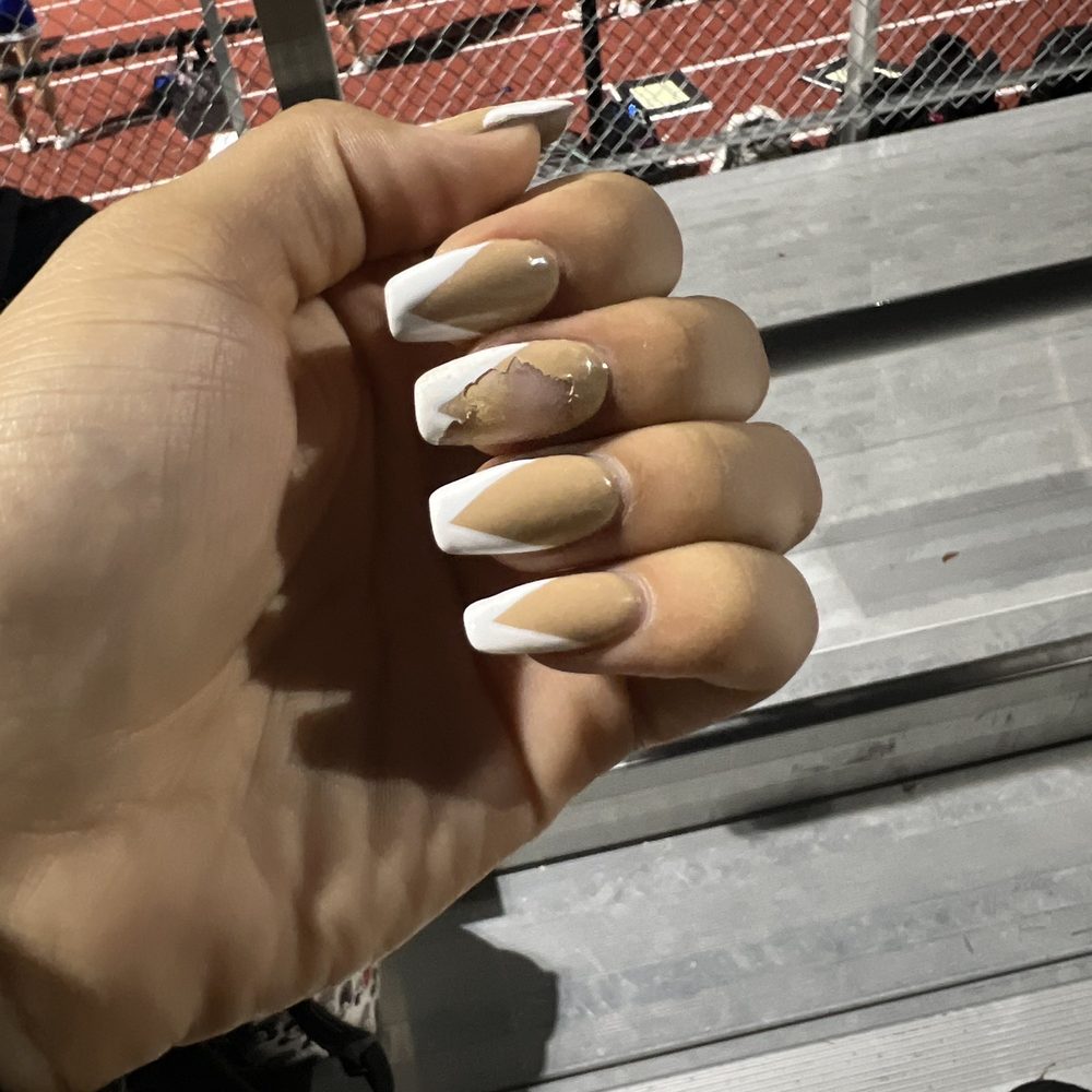 Encore Nails&Spa - This is what happened today after only having the nails for two days. - Nail Salons Near Me - Coventry, Rhode Island