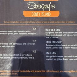 Stogey's Coney Island - Menu