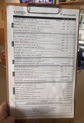 Menu photo 1 4 Noses Brewing Company Denver, CO Menu photo 1 4 Noses Brewing Company Denver, CO