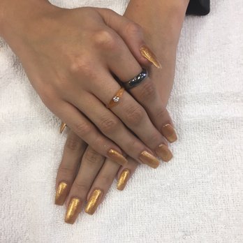 Bella Nails and Spa - Coffin nails with glitter gel polish for Christmas and New Years! - Nail Salons Near Me - Murrieta, California