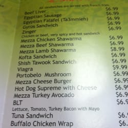 Mezza Cafe - Sandwiches