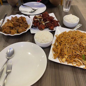 Best Hakka - Left to right: Chili Chicken, Bombay Chicken, Chicken Hakka Noodles - Hakka Near Me - Toronto, Ontario