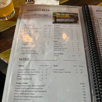 Nacho Daddy - Daddy's beer menu - New American Near Me - Las Vegas, Nevada