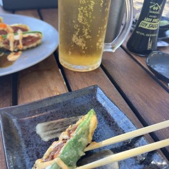 Sushi Fire - Fullerton - Jalapeno Popper and Sapporo  Draft - Ramen Near Me - Fullerton, California