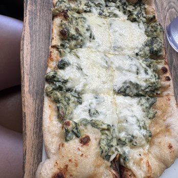 Artisan Wood Fired Kitchen - Spinach artichoke flatbread - Pizza Near Me - Rogers, Arkansas Artisan Wood Fired Kitchen - Spinach artichoke flatbread - Pizza Near Me - Rogers, Arkansas