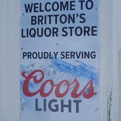 Britton's Liquors - Welcome sign