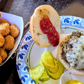 The Chuck Box - Fried Mushrooms and double small Monterey jack cheese burger - Burgers Near Me - Tempe, Arizona