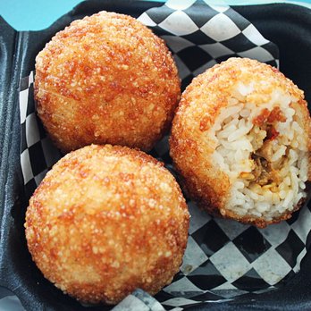 Bom Bom Grill - 3pc deep fried rice balls w/ chicken - Asian Fusion Near Me - Bellflower, California Bom Bom Grill - 3pc deep fried rice balls w/ chicken - Asian Fusion Near Me - Bellflower, California