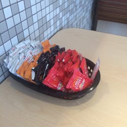 Del Taco - They have sauces at the table cool! :)