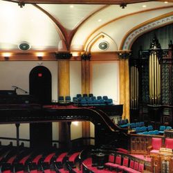 Westminster Presbyterian Church - Main sanctuary from upstairs pews.