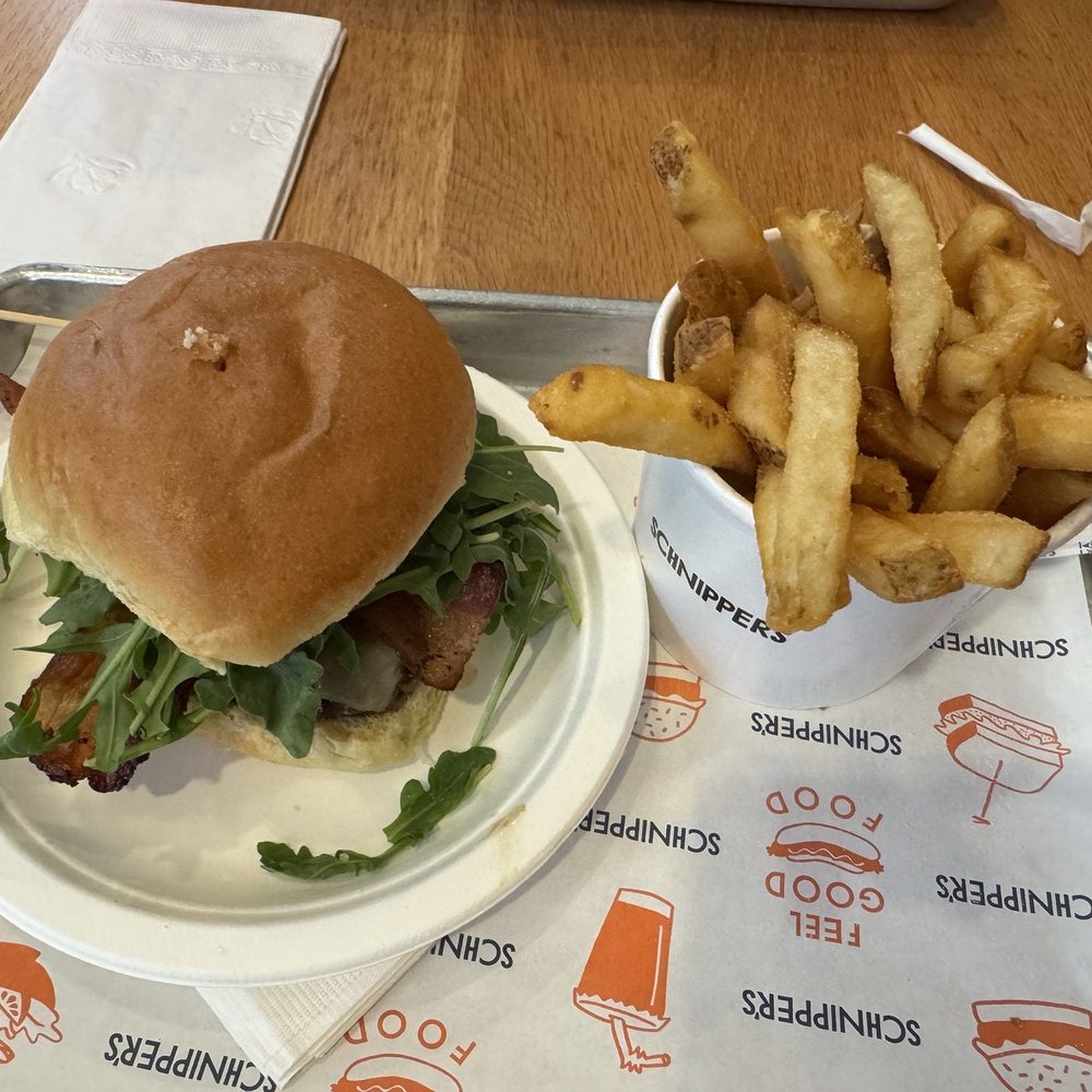 Burger and fries