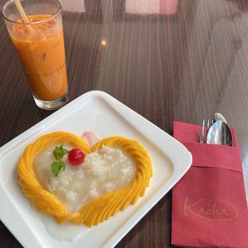 Kacha Thai Bistro - Mango with Sticky Rice and Thai Ice Tea - Thai Near Me - Walnut Creek, California