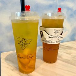 S7-Icy Bubble - Mango Icy Bubble and Passion Guava Fruit Tea with wings (notice the LARGE chunks of mango to be consumed with this straw)