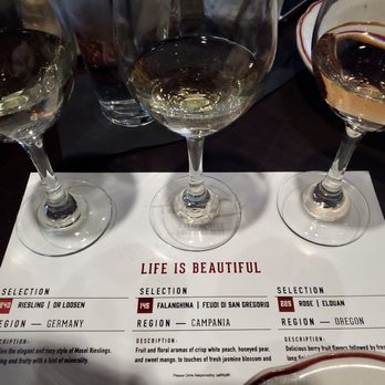 Tony C's - Life is beautiful wine flight. - Pizza Near Me - Austin, Texas Tony C's - Life is beautiful wine flight. - Pizza Near Me - Austin, Texas