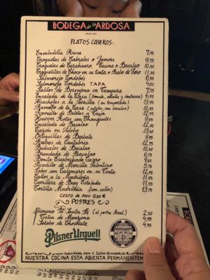 Menu photo 5 Alhambra Madrid, M Menu photo 5 Alhambra Madrid, M