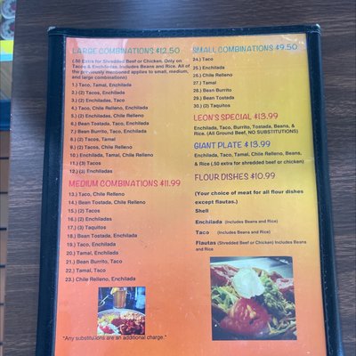 Menu photo 1 Cafe Leon Mexican Restaurant Fresno, CA Menu photo 1 Cafe Leon Mexican Restaurant Fresno, CA