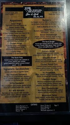 Menu photo 1 The Vault Bar & Grill Porterville, CA Menu photo 1 The Vault Bar & Grill Porterville, CA