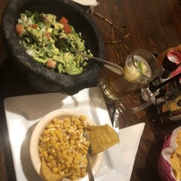 Mexican street corn, guacamole and Modelo Especial