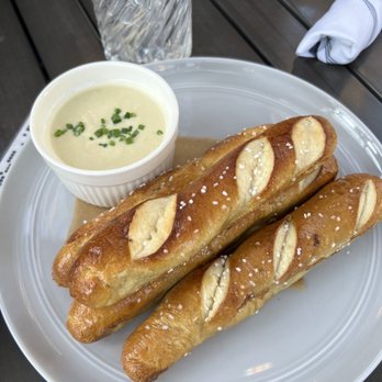Benchmark - Artichoke fondue with pretzels - a must get - New American Near Me - Santa Ana, California