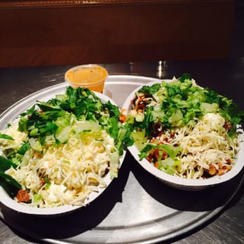 Chipotle Mexican Grill - steak salad bowl (left) and chicken bowl (right) - Mexican Near Me - Chapel Hill, North Carolina