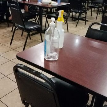 Pho Hung by Night Restaurant - Huge empty jar of hand sanitizer. Luck me, I brought my own - Vietnamese Near Me - Houston, Texas