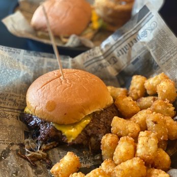 Shadowline Burgers and Brew - a burger and tater tots - Burgers Near Me - Sequim, Washington
